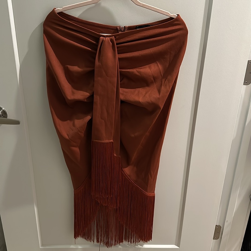 ONLY WORN ONCE Fringe Midi Skirt